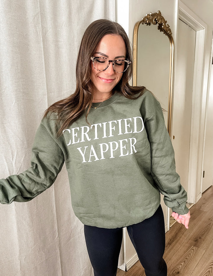 Certified Yapper Sweatshirt - Military Green