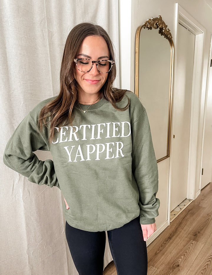 Certified Yapper Sweatshirt - Military Green