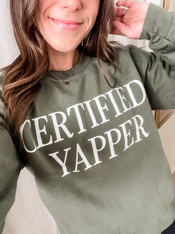 Certified Yapper Sweatshirt - Military Green