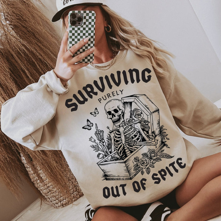 Surviving Purely On Spite Sweatshirt - Sand