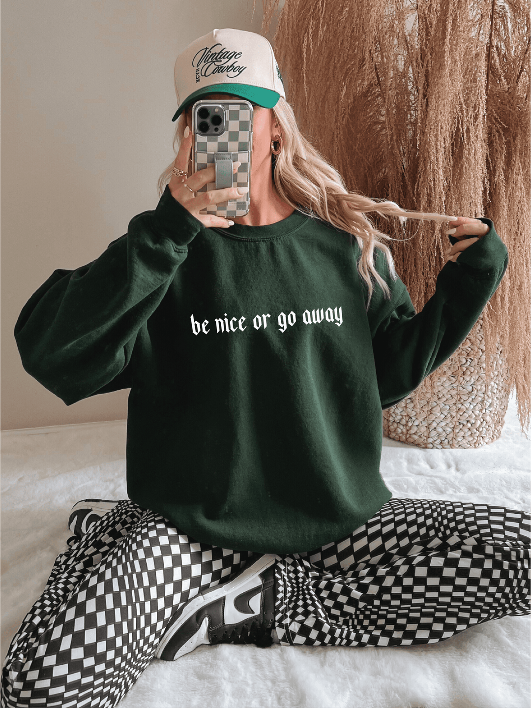 Be Nice Or Go Away Sweatshirt Forest Sweetees