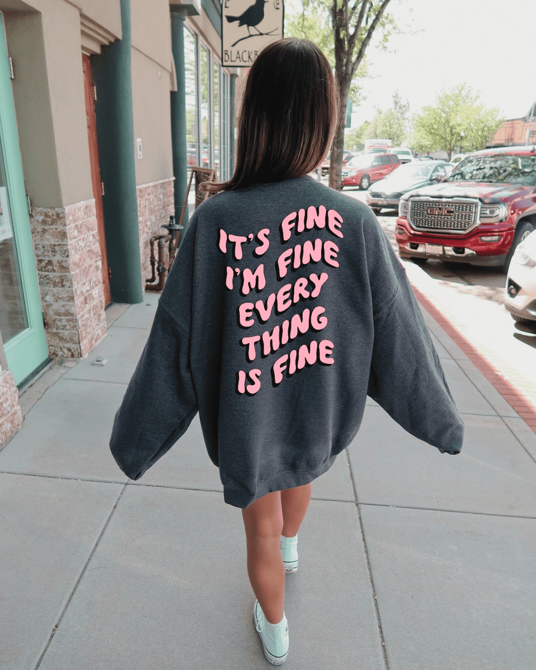 It's Fine Sweatshirt - Dark Grey