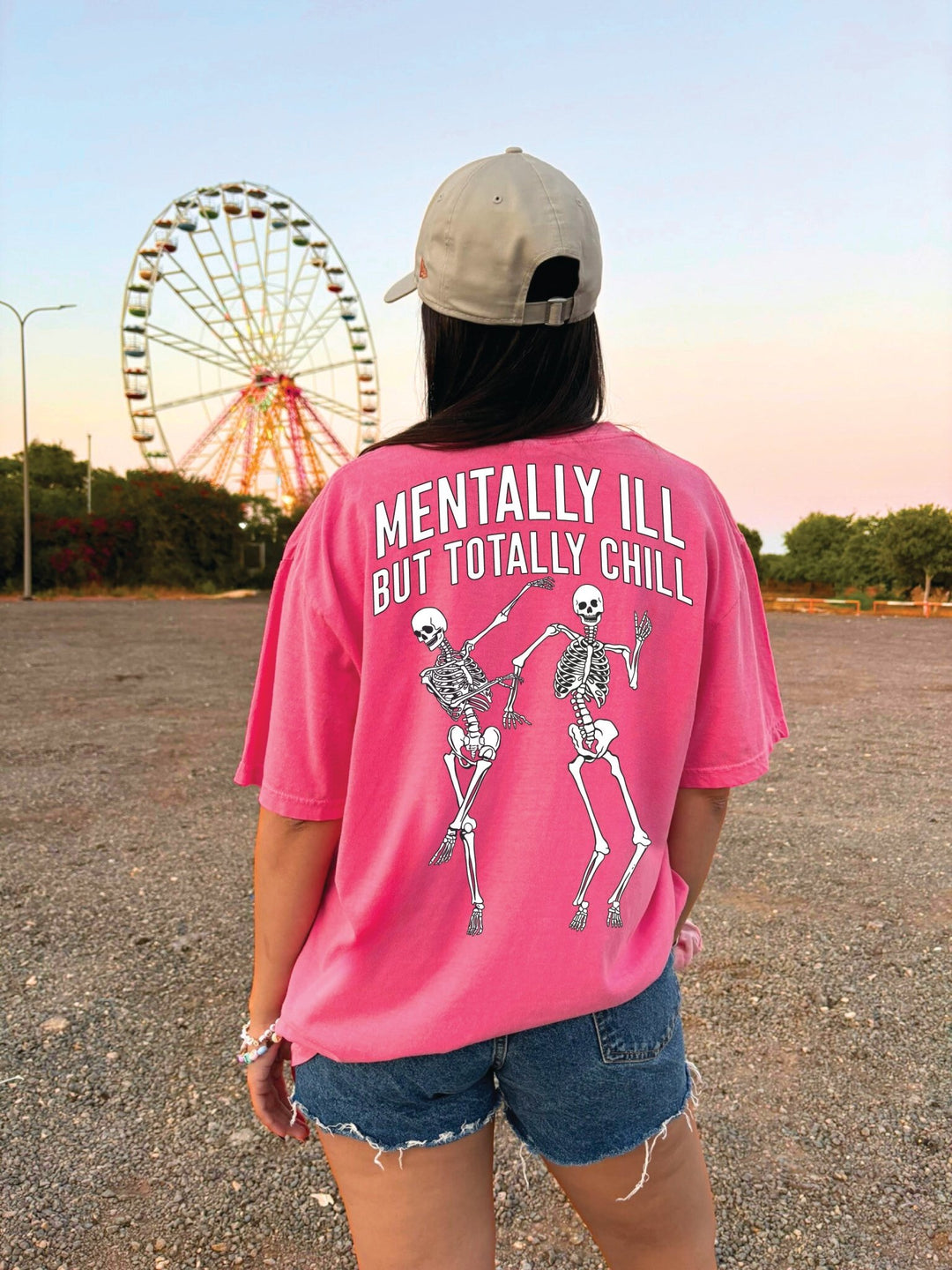 Mentally Ill Totally Chill Tee - Crunchberry