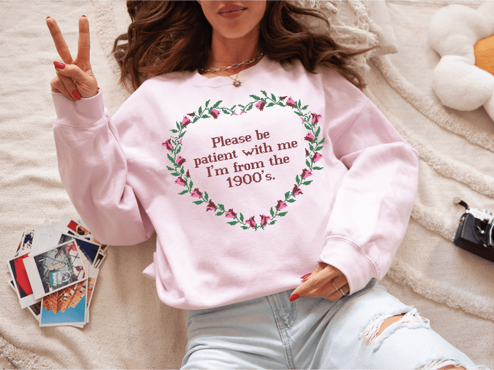 I'm From The 1900's Sweatshirt - Baby Pink (PREORDER)