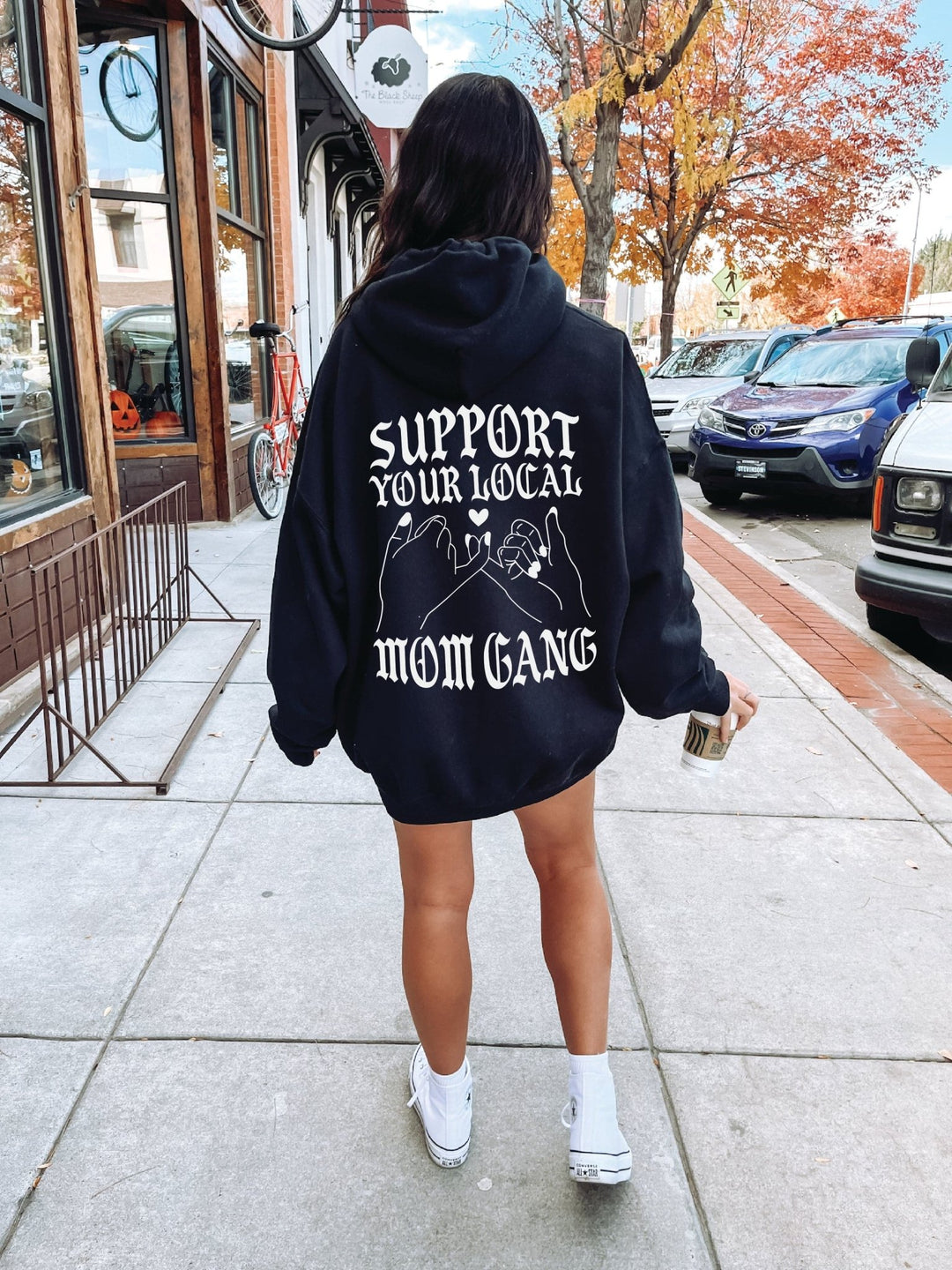 Support Your Local Mom Gang Hoodie - Black