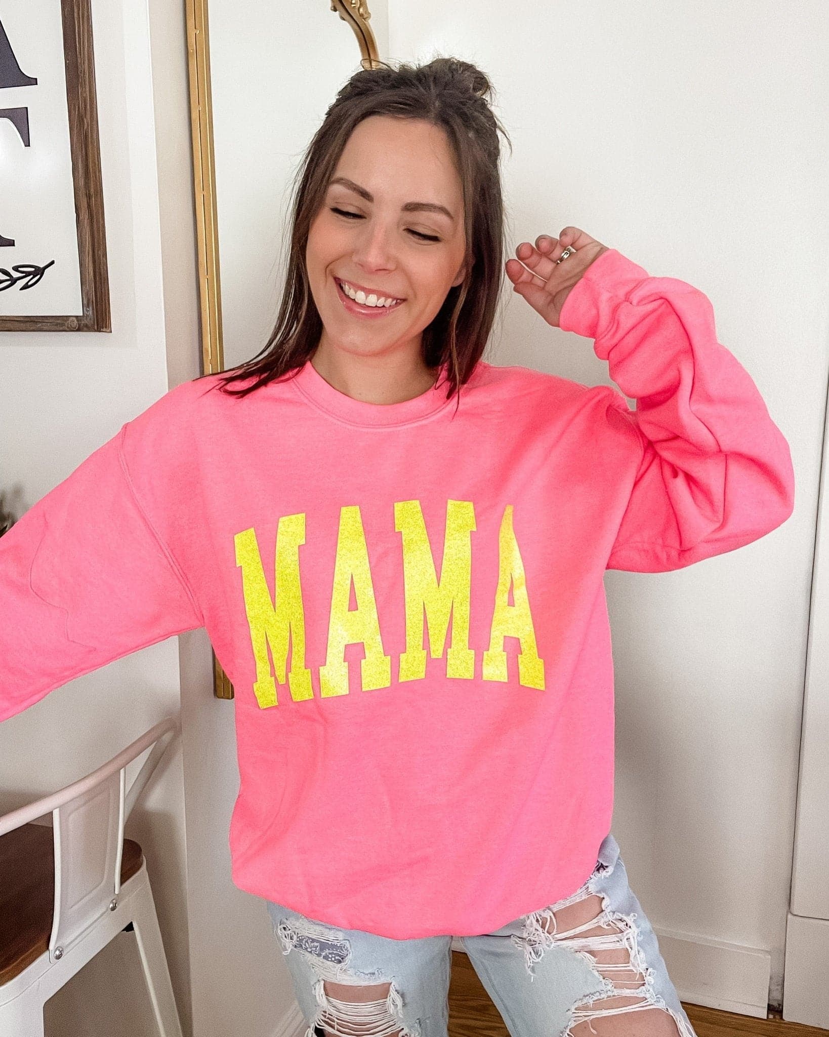 Fluorescent pink online sweatshirt