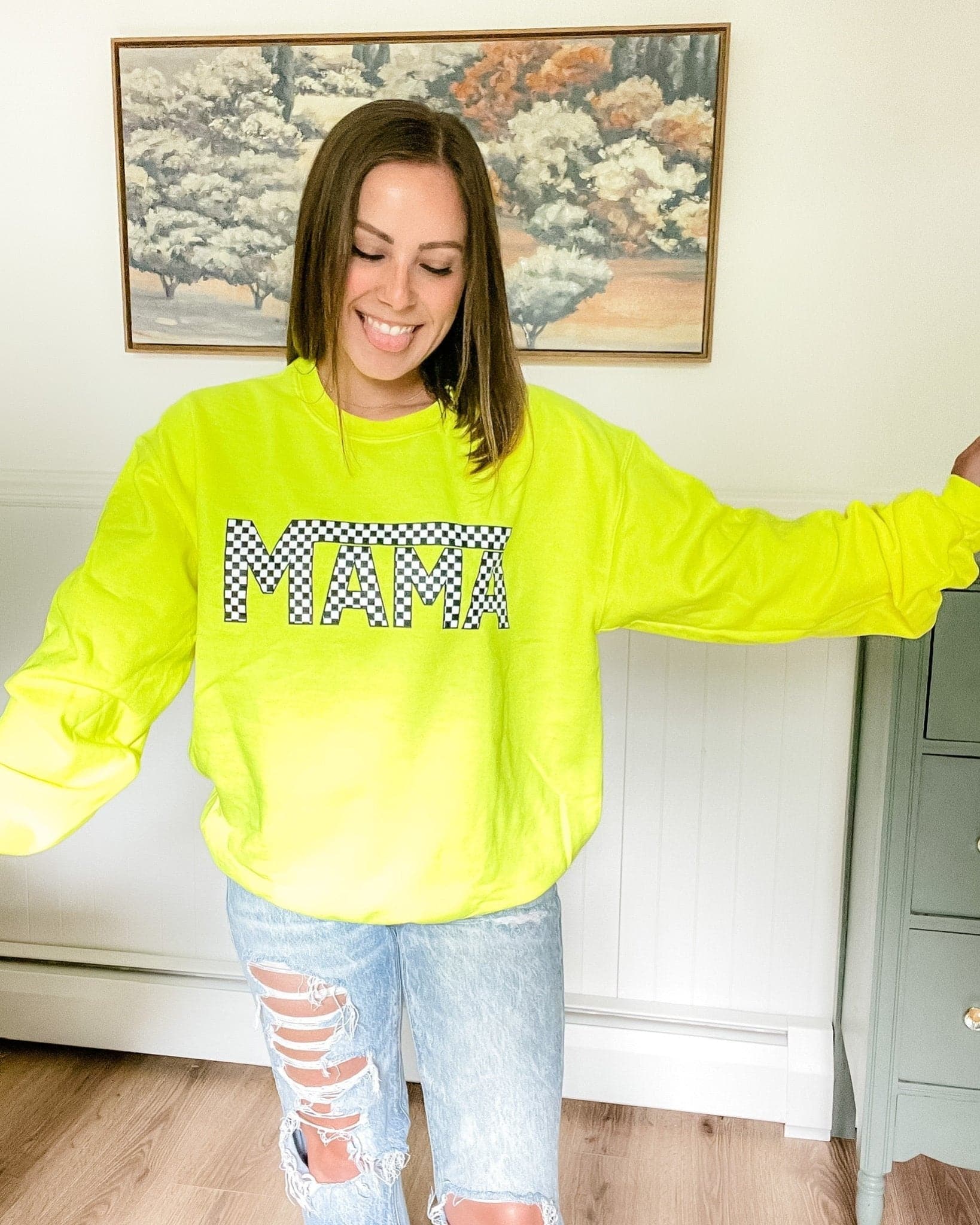 Sweatshirt best sale neon green