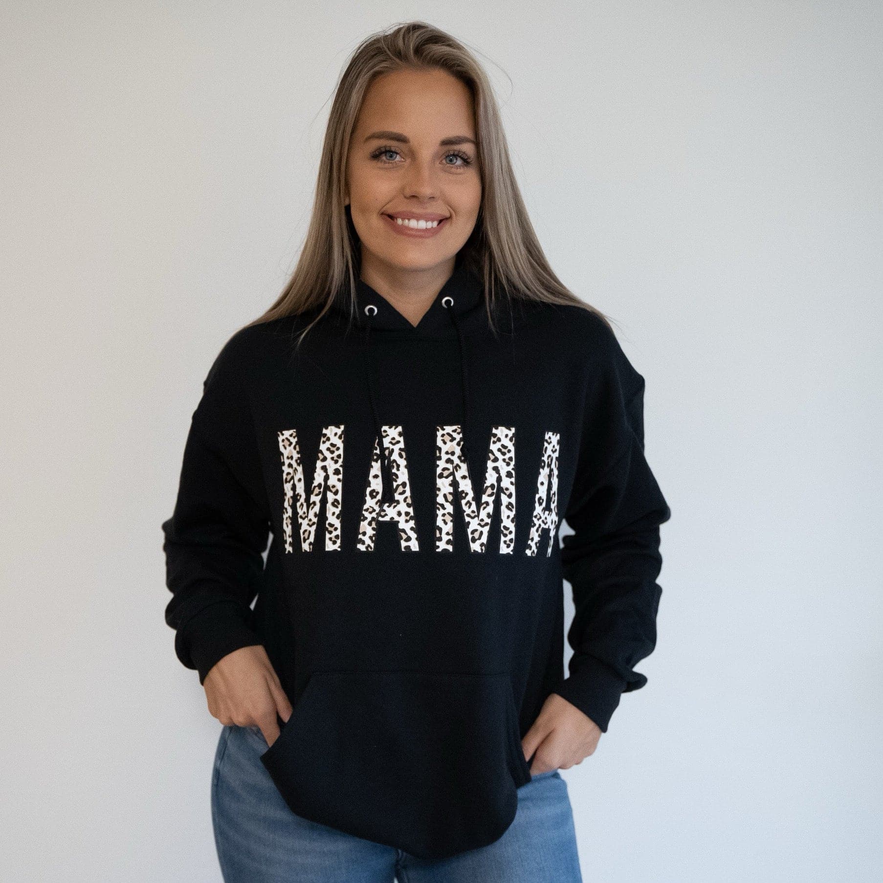 MAMA Leopard Hoodie Black Sweetees