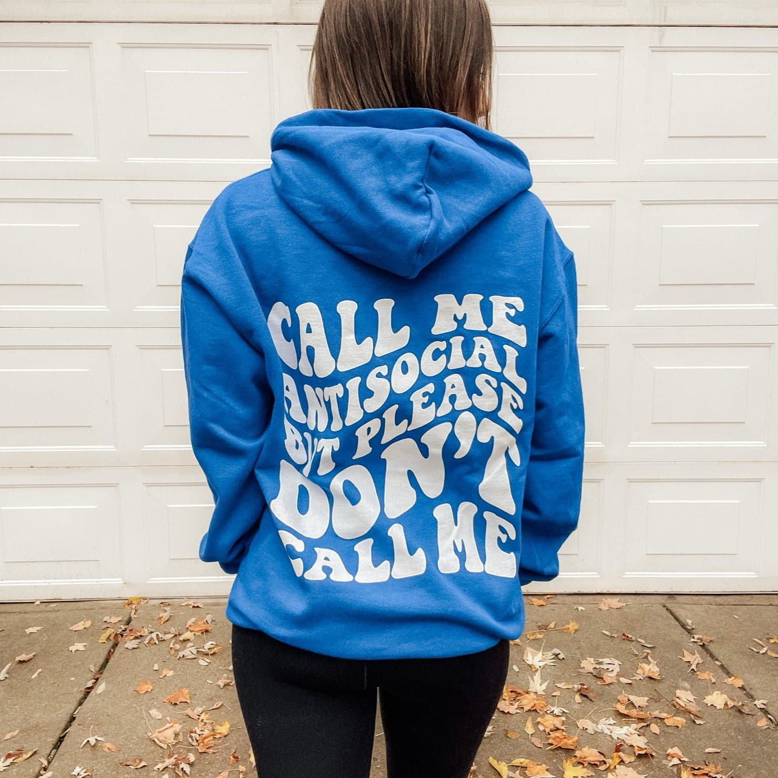 Call Me Antisocial Hoodie Royal Sweetees